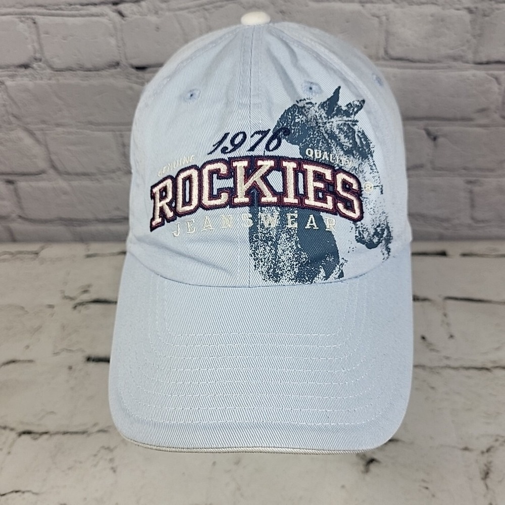 Rockies‎ Genuine Jeaswear Hat Unisex OSFA Blue Adjustable Ball Cap Flaw